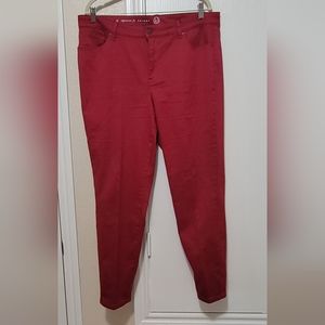W62 SIGNATURE FIT SKINNY DEEP RED PANTS